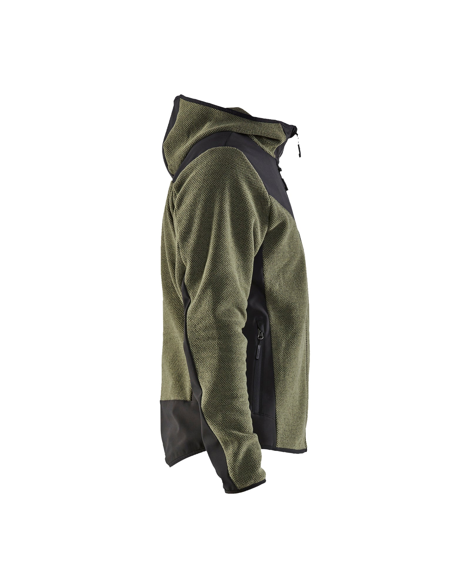 Knitted Fleece Jacket - Autumn green/Black
