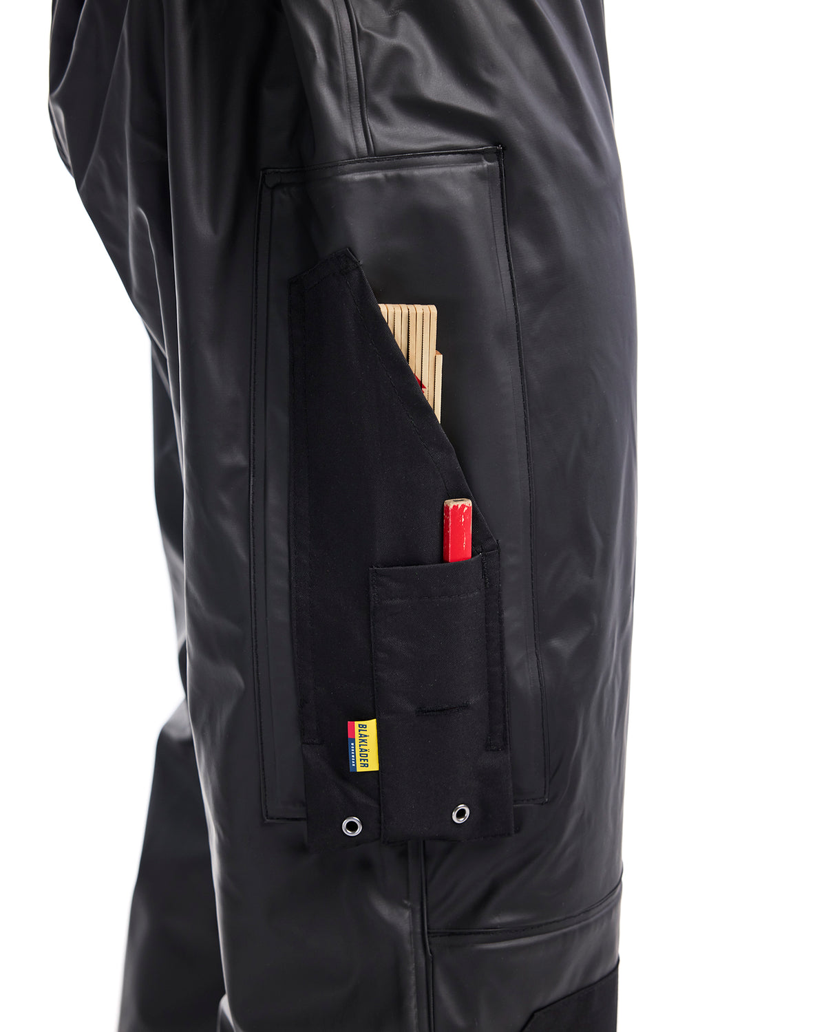 Reflective Rain Suspender Pants - Black