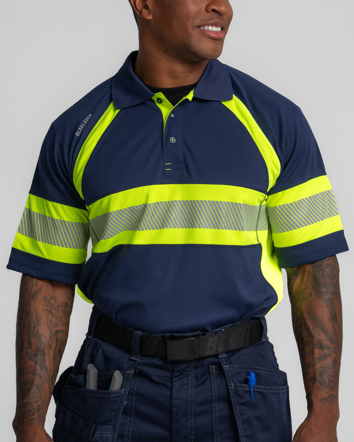 Visibility Polo - Black/Yellow Hi-viz