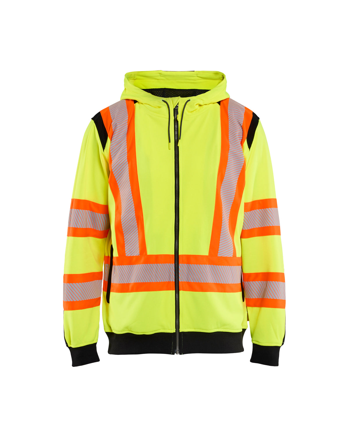 HI-VIS Zip SWEATSHIRT - Yellow Hi-viz/Black