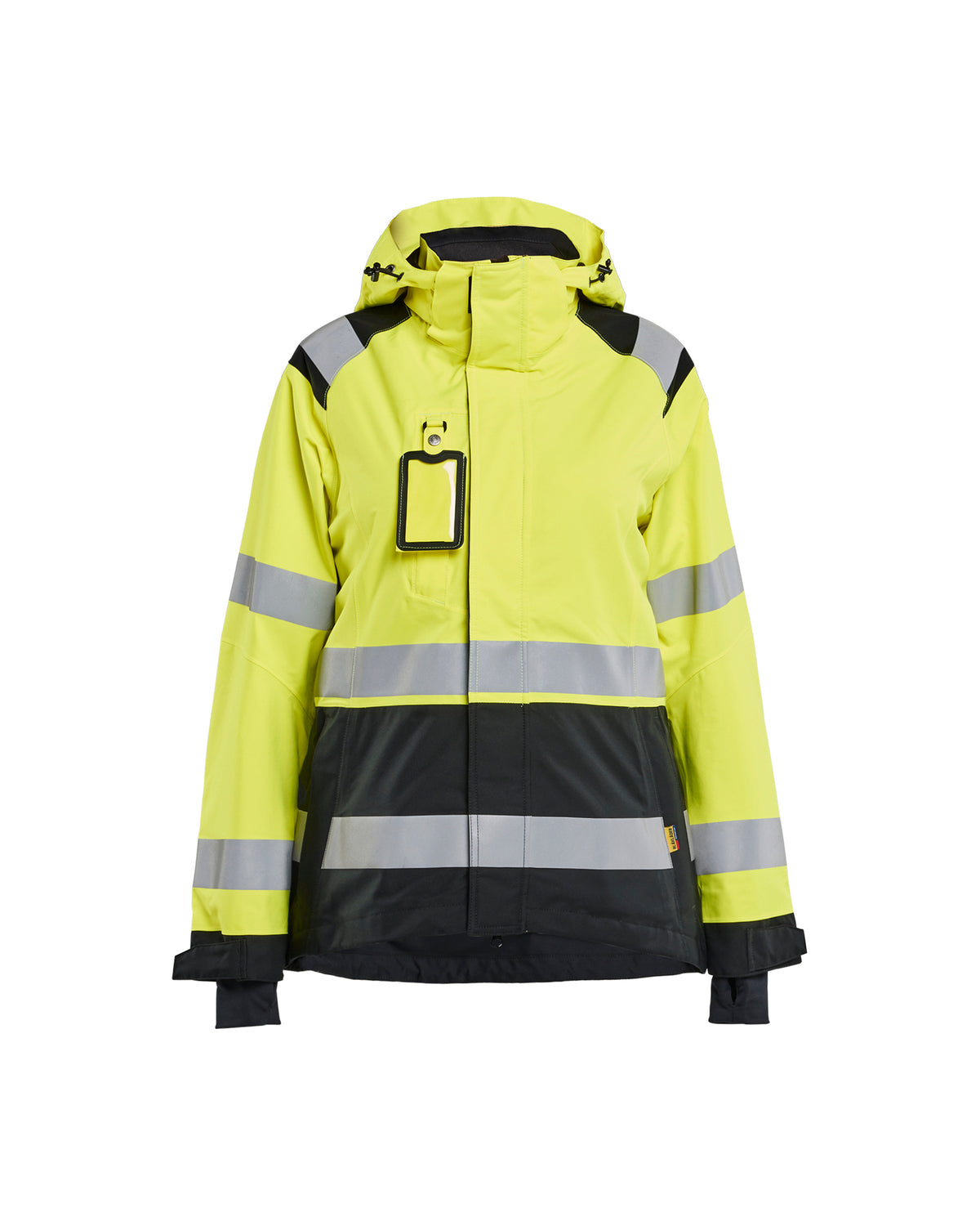 Women's Hi-Vis Shell Jacket - Yellow Hi-viz/Black
