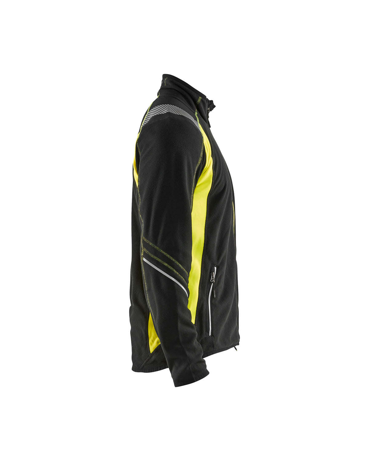 Micro Fleece Visibility Jacket - Black / Hi-Vis Yellow