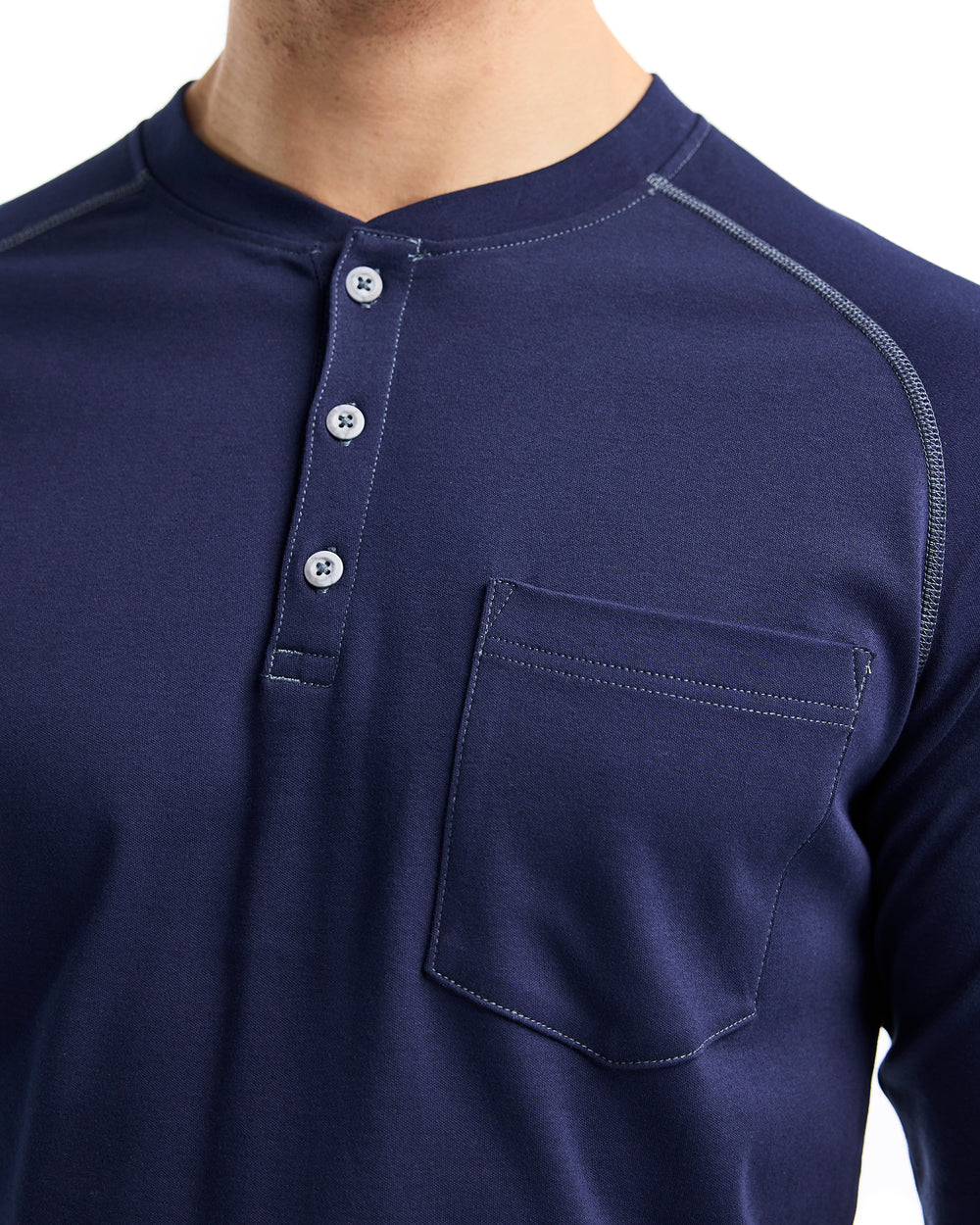 Flame Resistant Henley - Navy blue