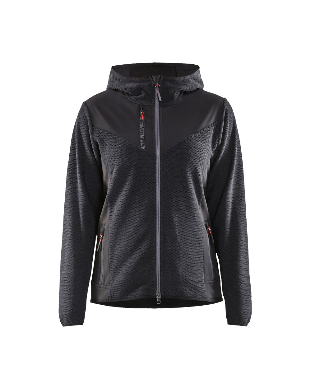 Women's Knitted Fleece Lined Jacket - Dark grey/Black