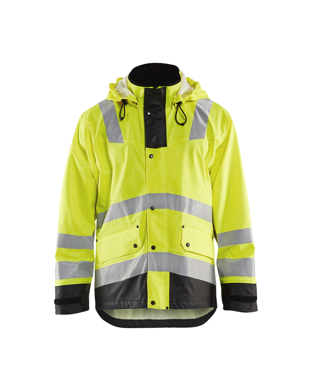 Hi-Vis Rain Jacket - Yellow Hi-viz/Black