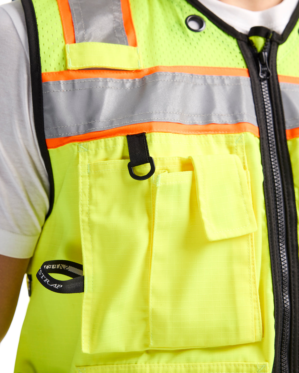 Hi-Vis Surveyor's Vest - Yellow Hi-viz/Black