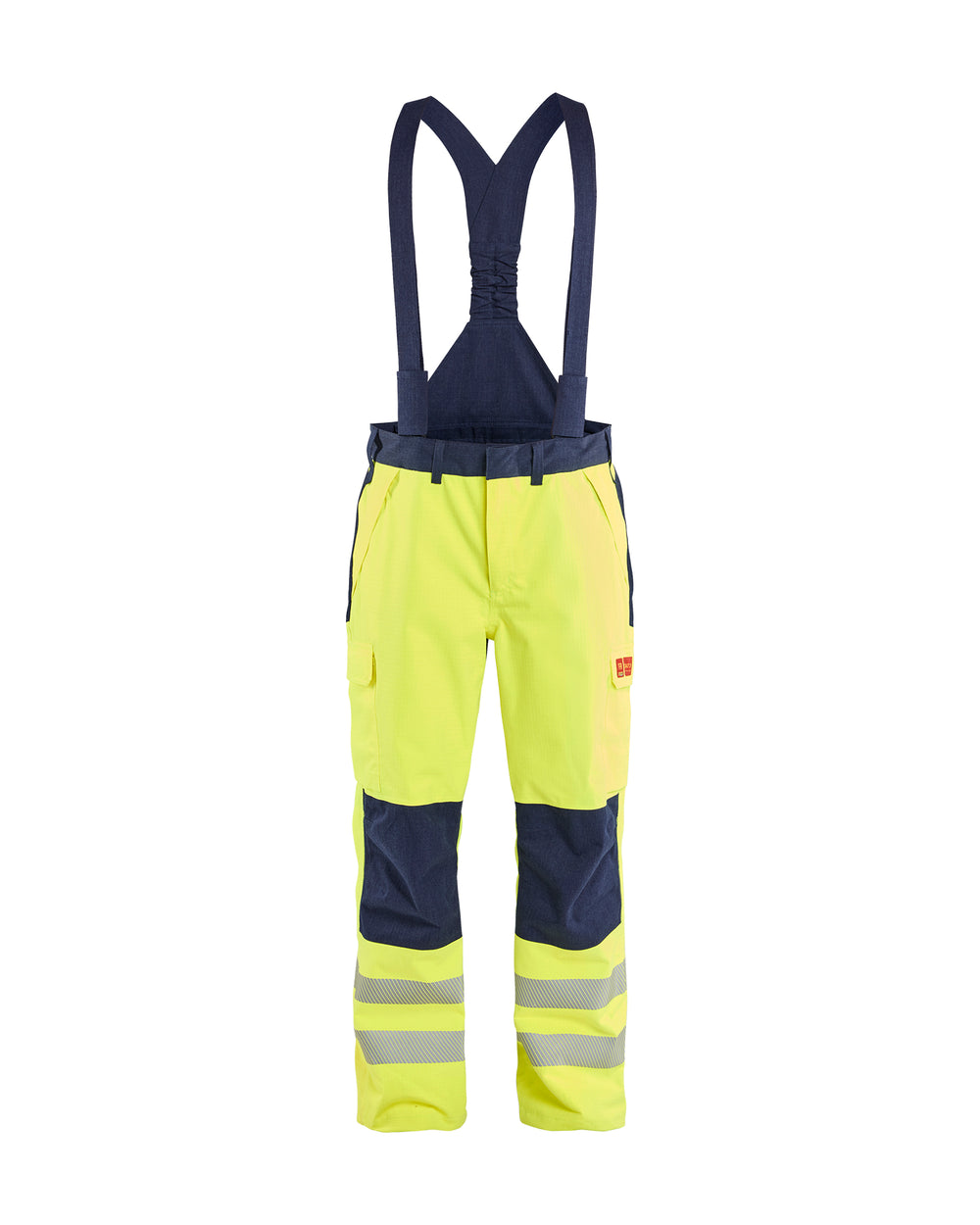 Flame Resistant Hi-Vis Shell Pants - Yellow Hi-viz/Navy blue