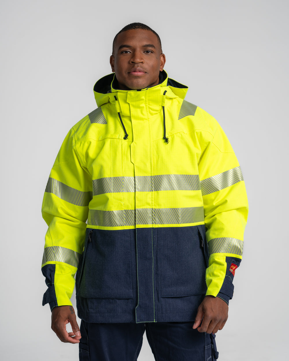 Multinorm Shell Jacket - Yellow Hi-viz/Navy blue