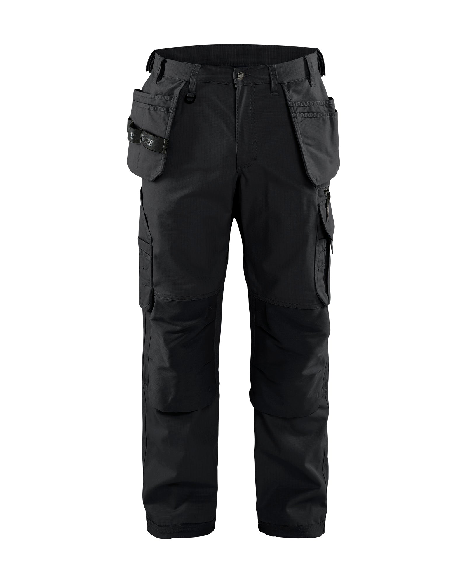 Ripstop Pants With Utility Pockets - Black