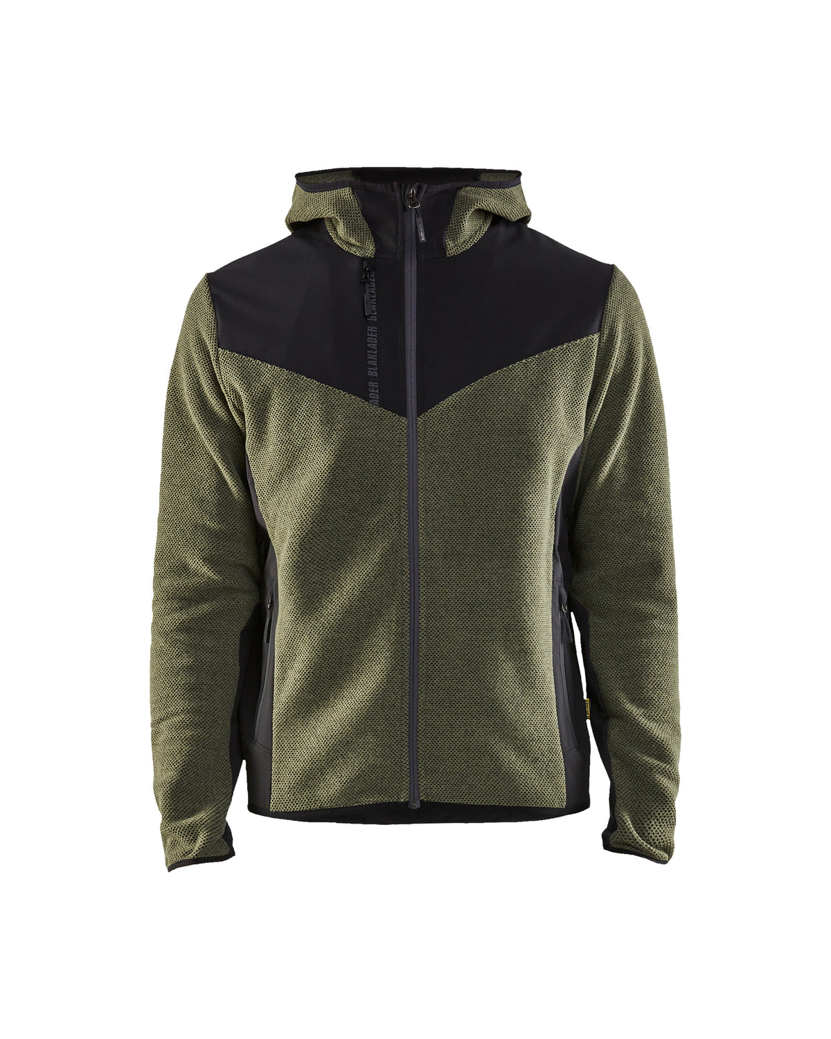 Knitted Fleece Lined Jacket - Autumn green/Black