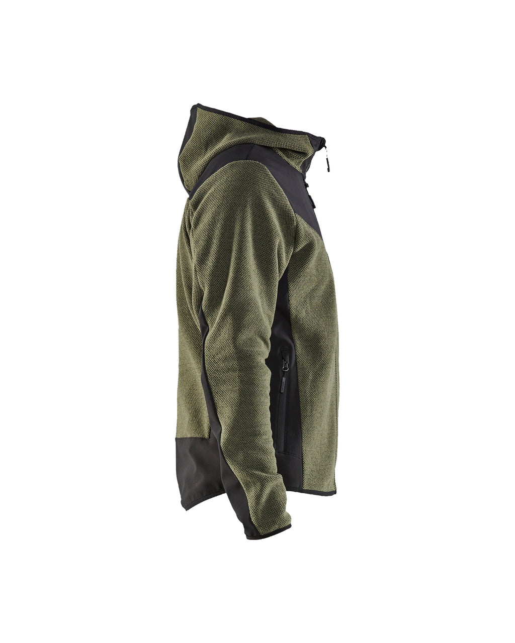 Knitted Fleece Lined Jacket - Autumn green/Black