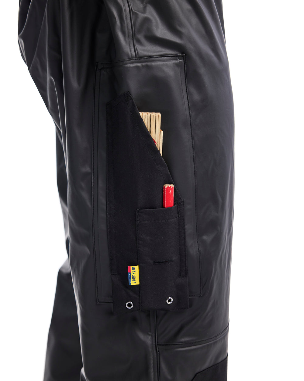 Reflective Rain Suspender Pants - Black