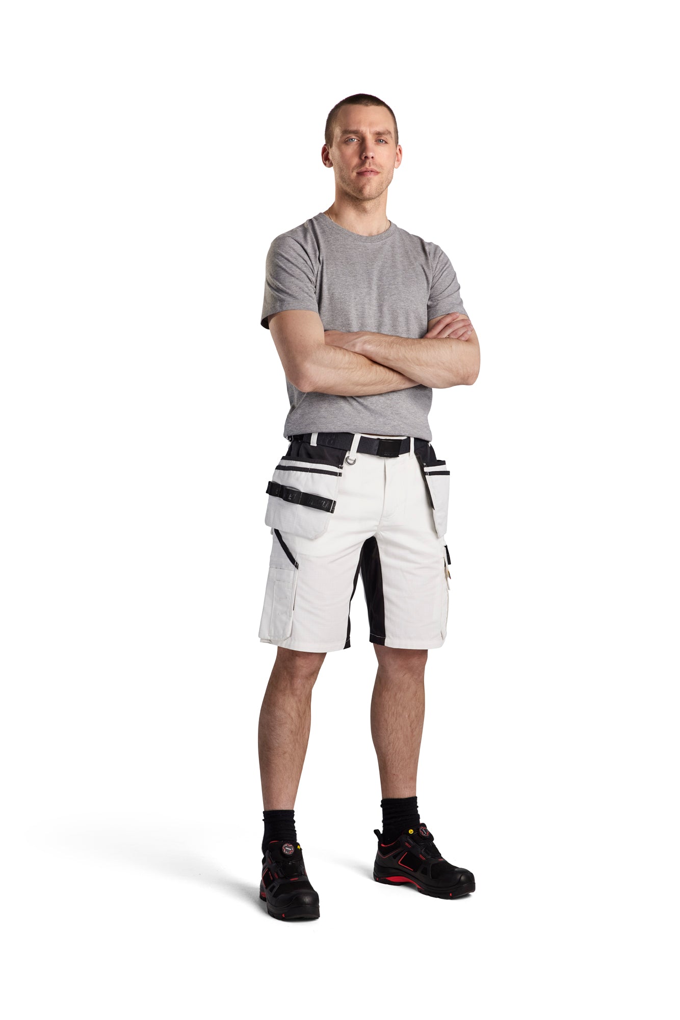 Ripstop Shorts - With Utility Pockets - White/Dark grey