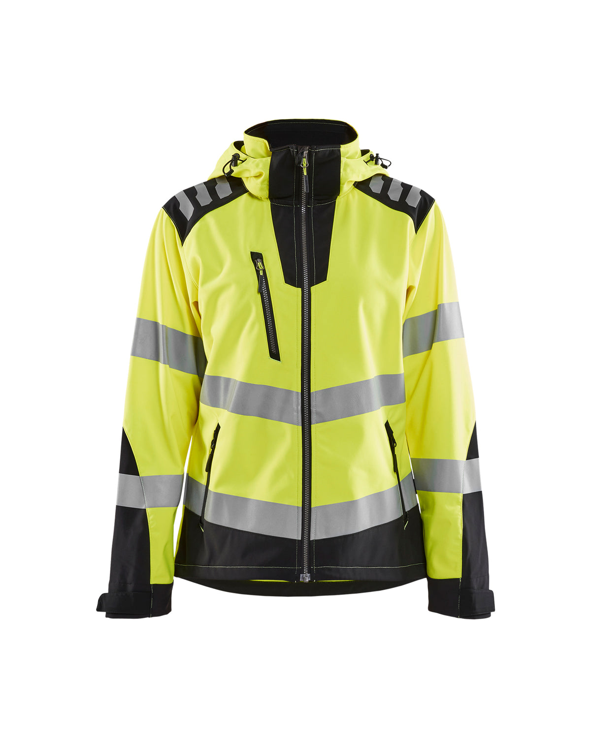 Women's Hi-Vis Softshell Jacket - Hi-Vis Yellow / Black