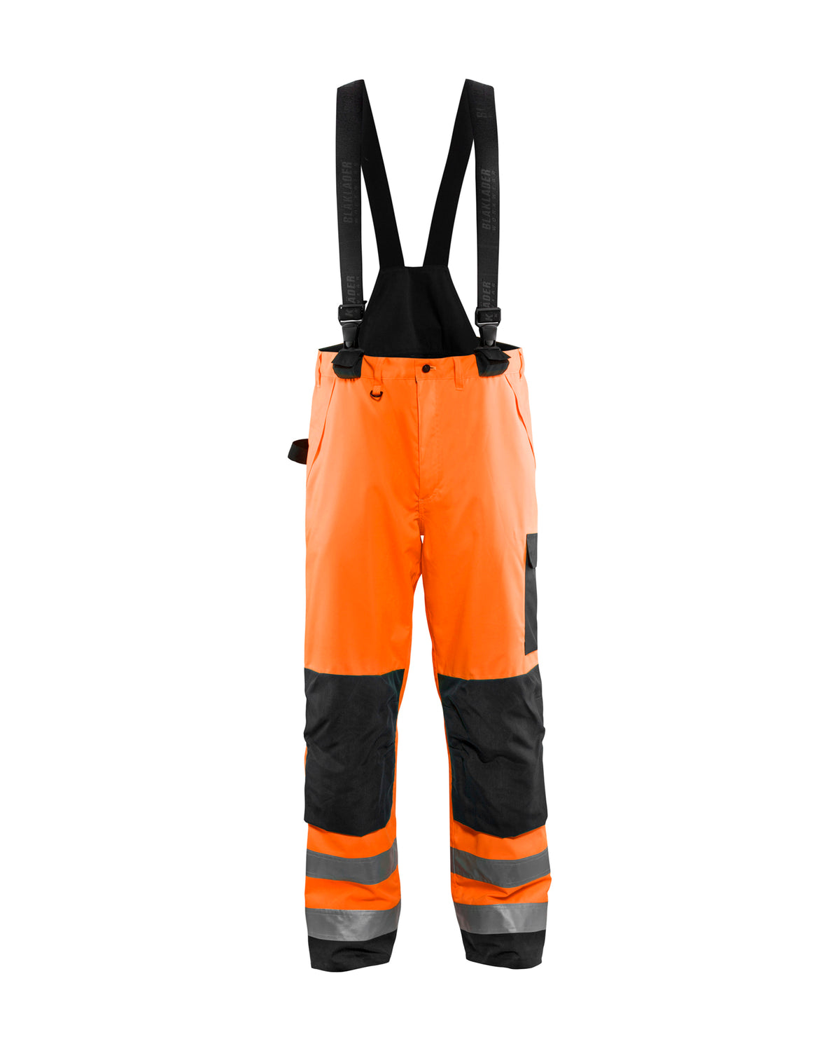 Hi-Vis Shell Suspender Pants - Hi-Vis Orange / Black
