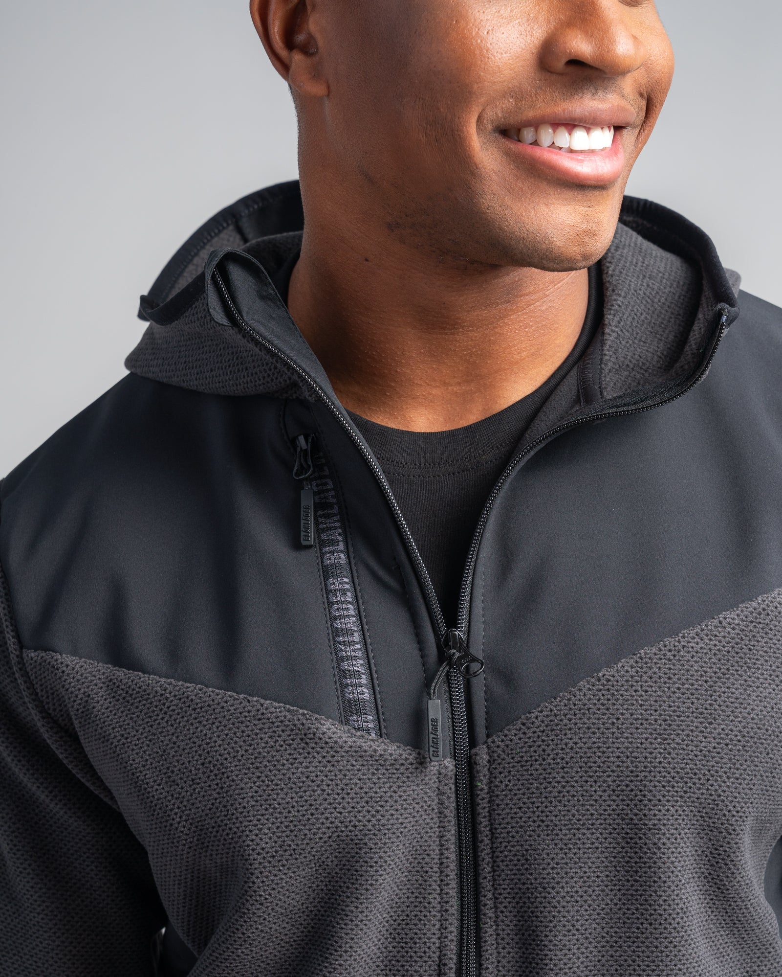 Knitted Fleece Jacket - Numb Blue/Black