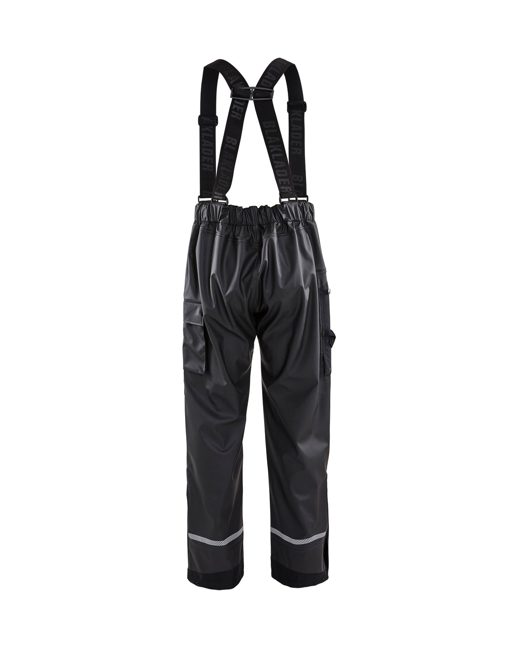 Reflective Rain Suspender Pants - Black
