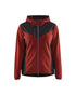 Veste en Tricot Doublée en Molleton pour Femmes - Rouge ardent/Noir