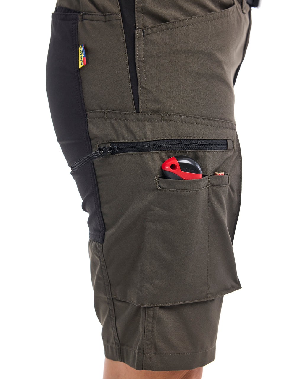 Women's Service Shorts With Stretch - Dark olive green /black