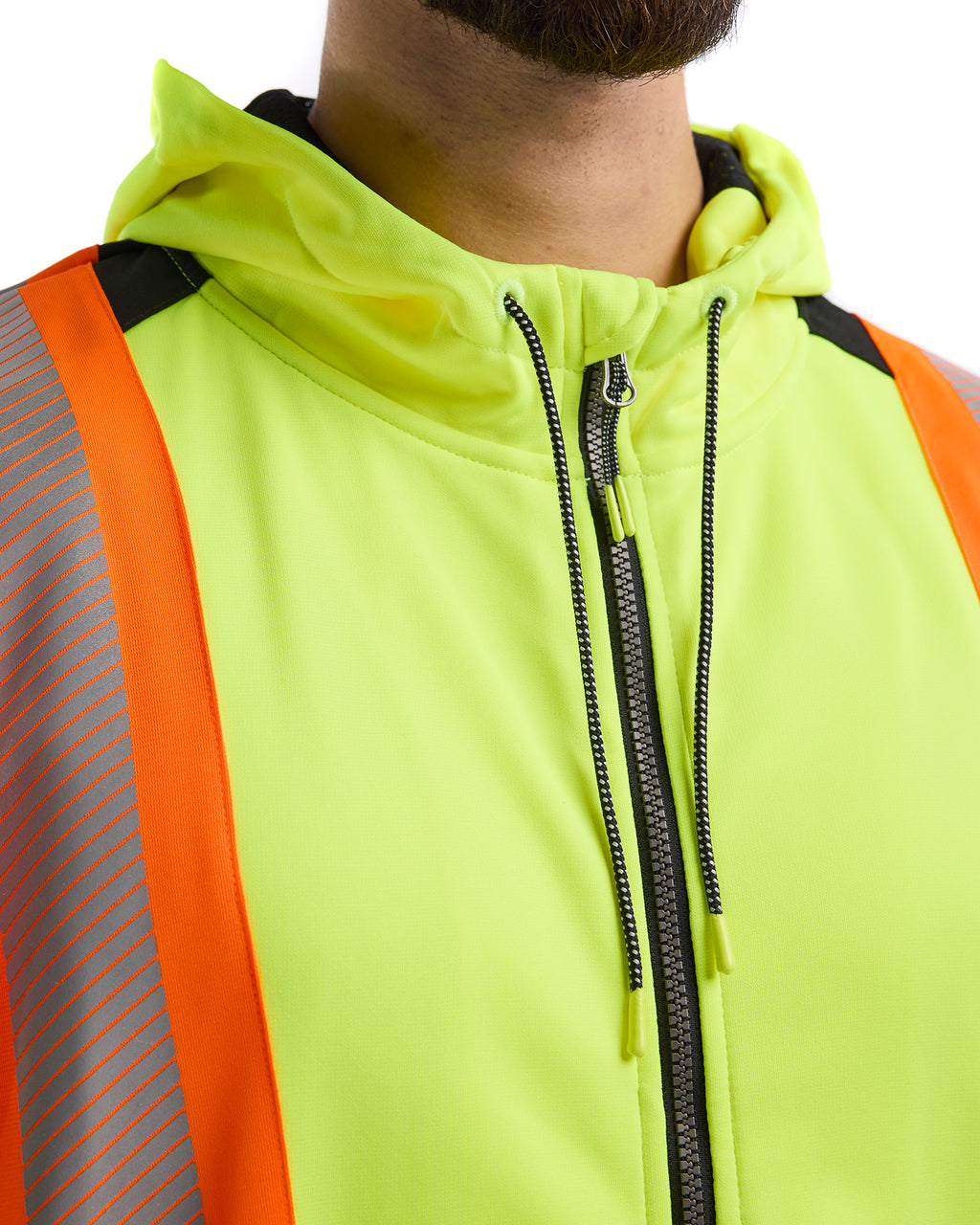 HI-VIS Zip SWEATSHIRT - Yellow Hi-viz/Black