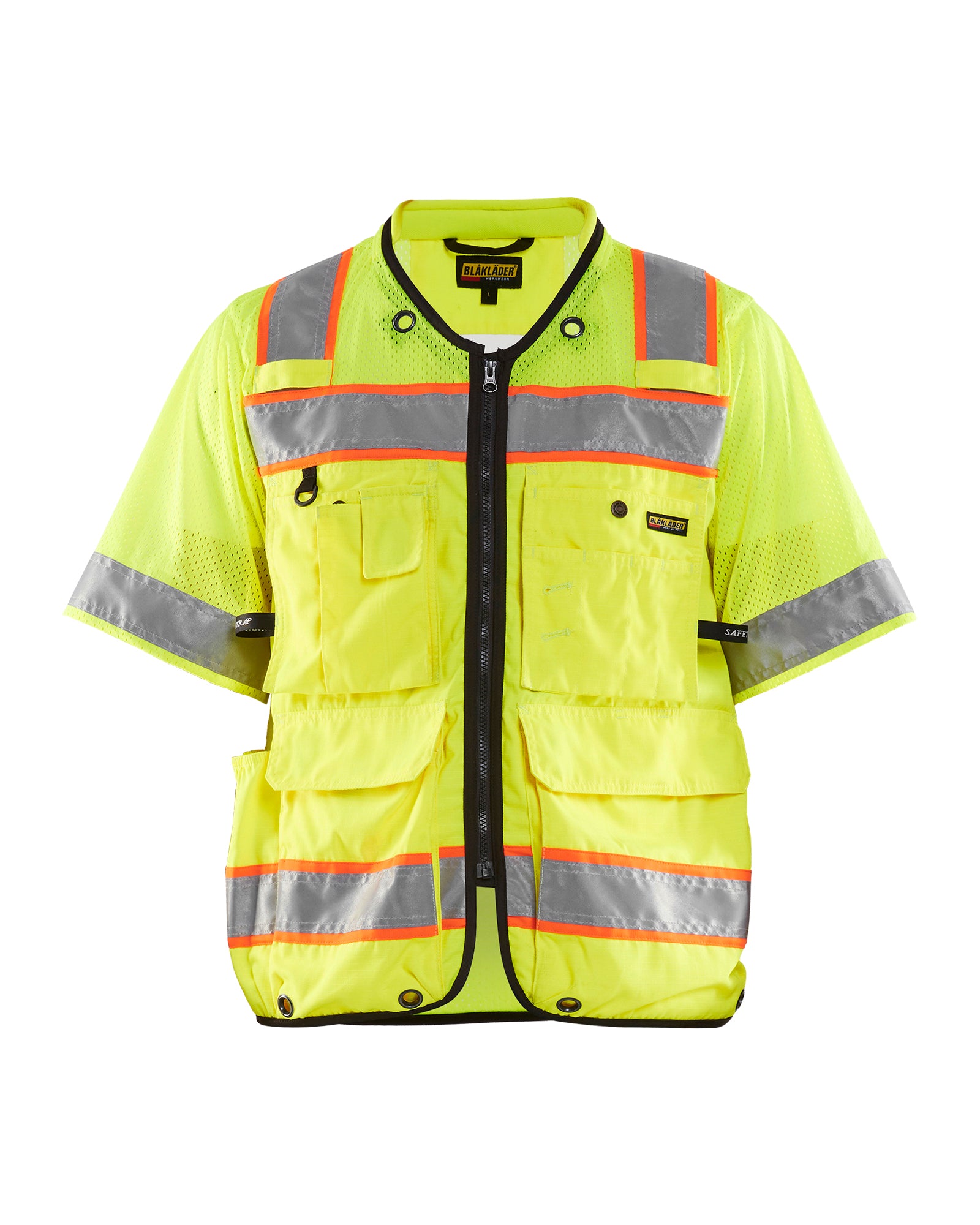 Hi-Vis Sleeved Vest - Yellow Hi-viz/Black