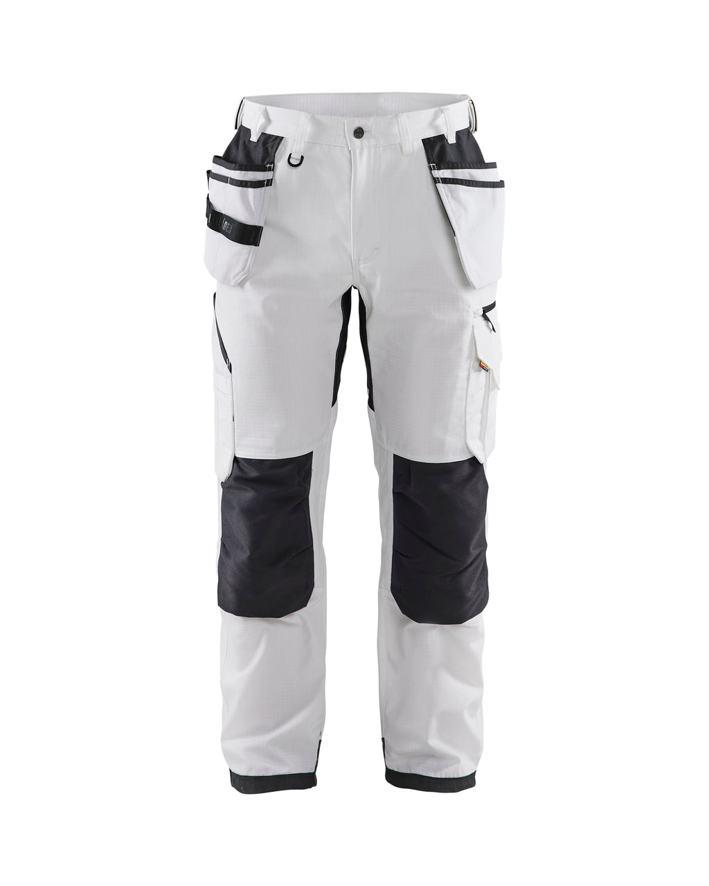 Ripstop Pants With Utility Pockets - White/Dark grey