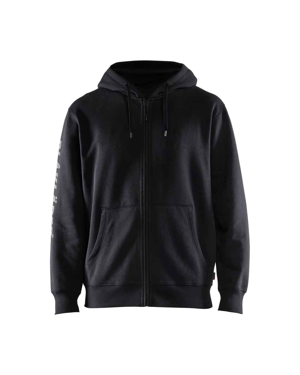 Branded Hooded Zip-up Sweatshirt - Black