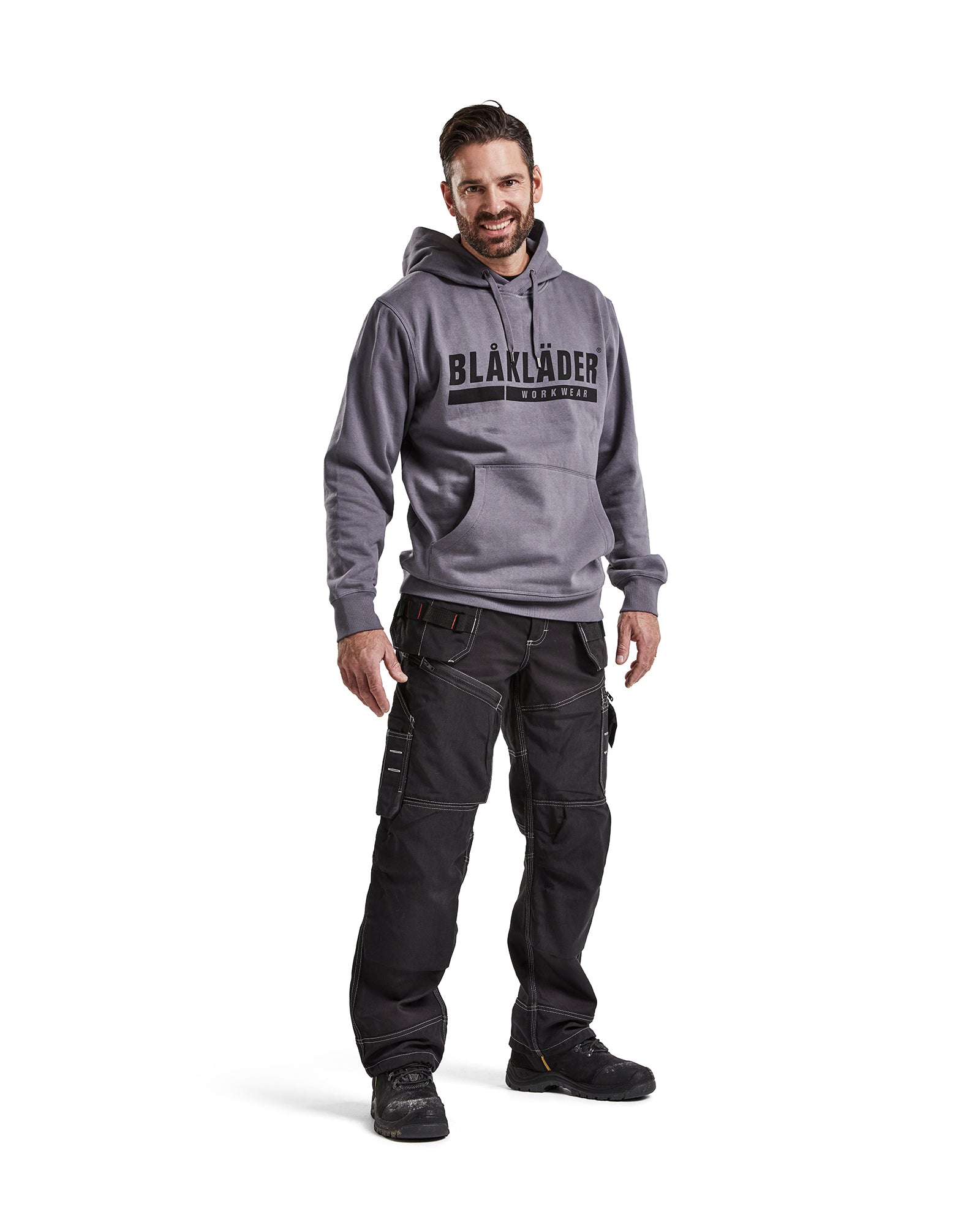 Hooded sweatshirt with print - Grey