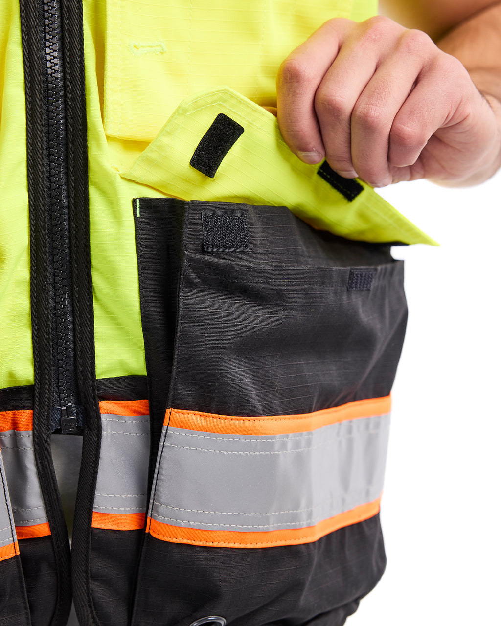 Hi-Vis Surveyor's Vest - Yellow Hi-viz/Black
