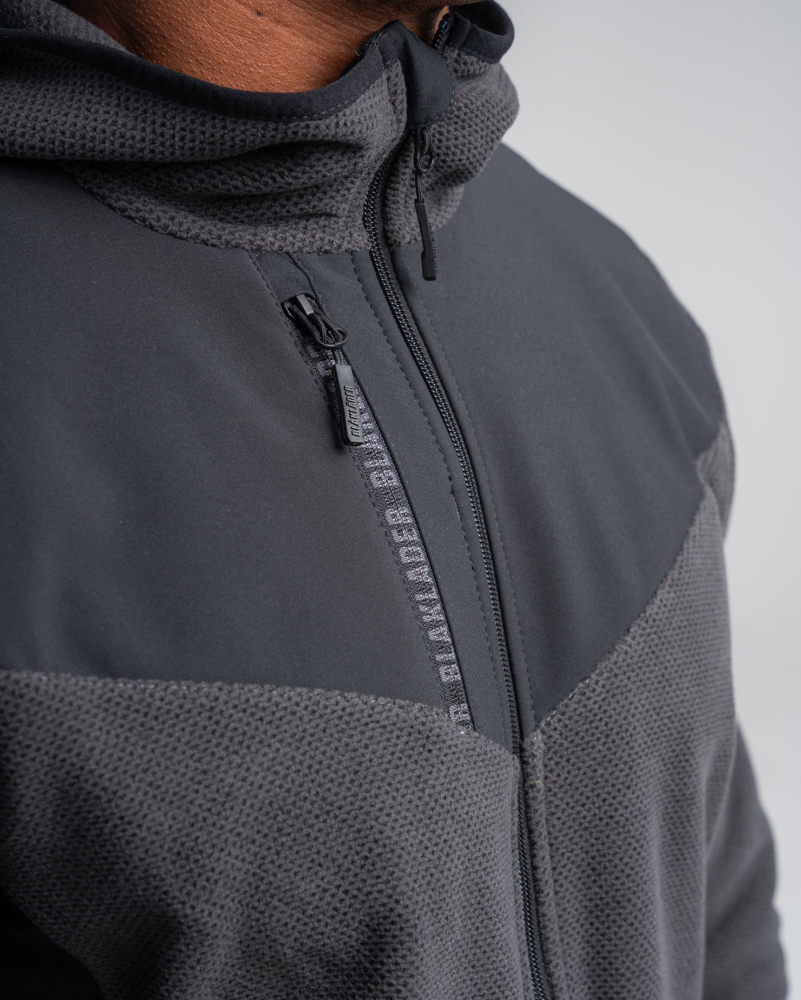 Knitted Fleece Jacket - Dark grey/Black