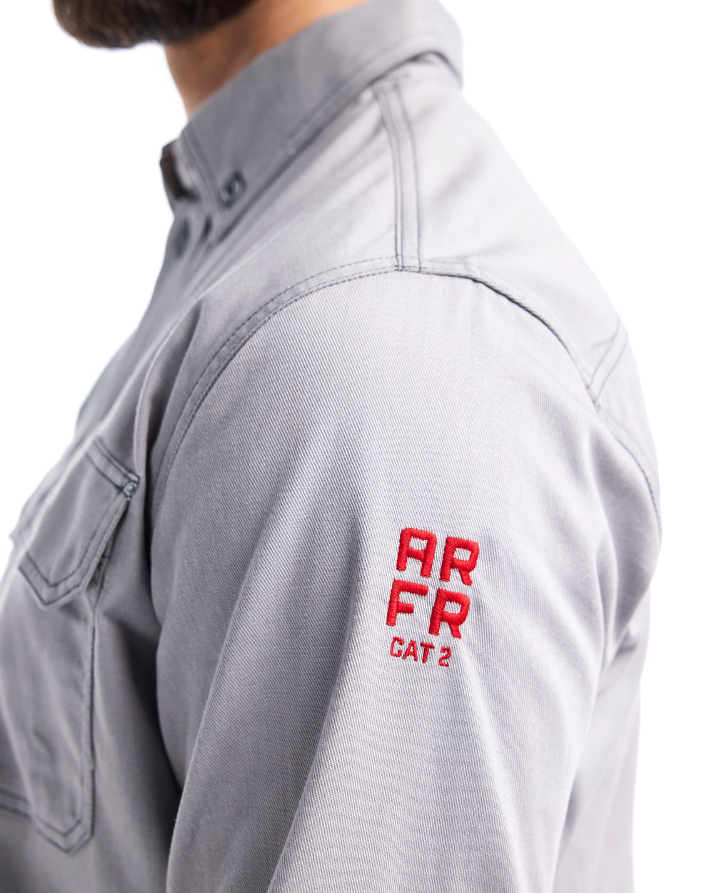 Flame Resistant Button-Up Shirt - Light grey