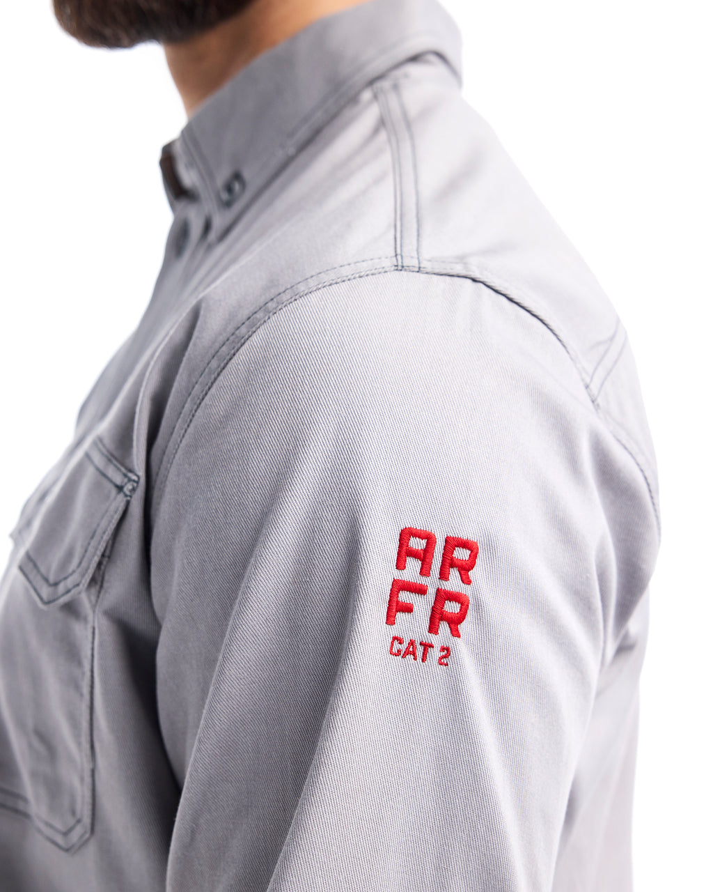 FR Button-Up Shirt - Light grey