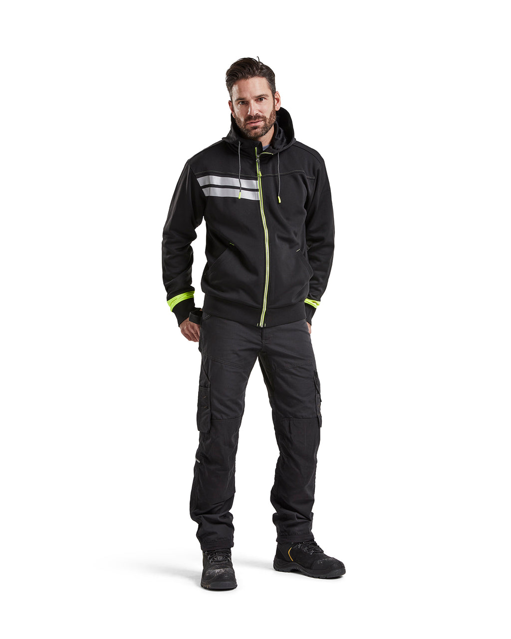 Visibility Zip Sweatshirt - Black/Yellow Hi-viz