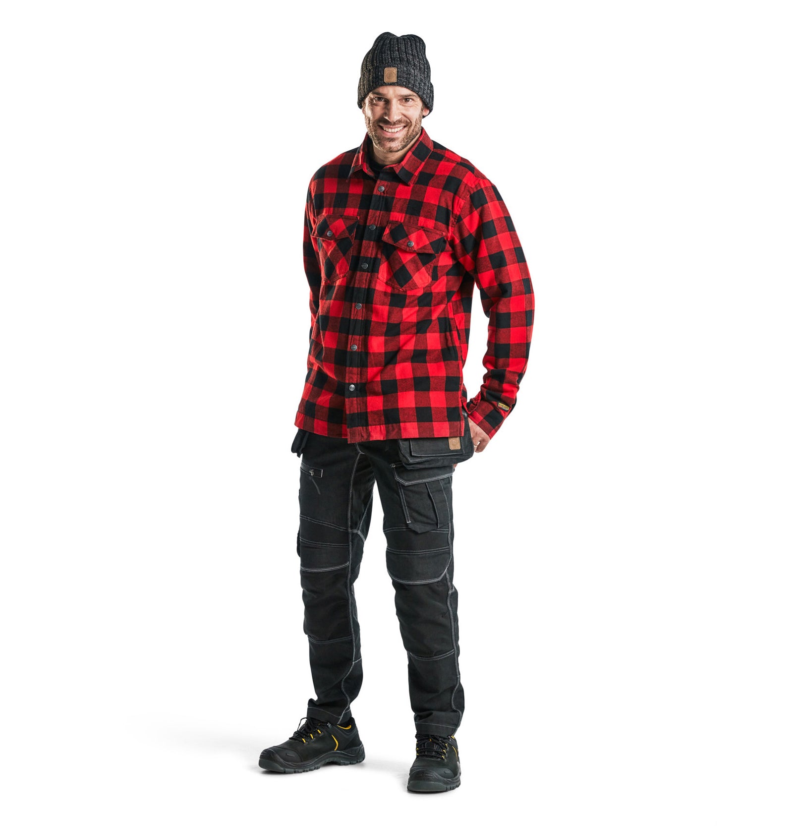 Lined flannel shirt - Red/Black