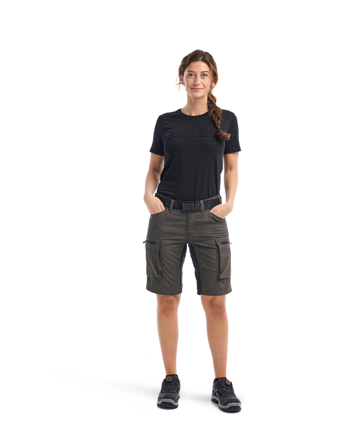 Women's Stratus Lite Stretch Shorts - Dark olive green /black
