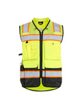 Hi-Vis Surveyor's Vest - Yellow Hi-viz/Black