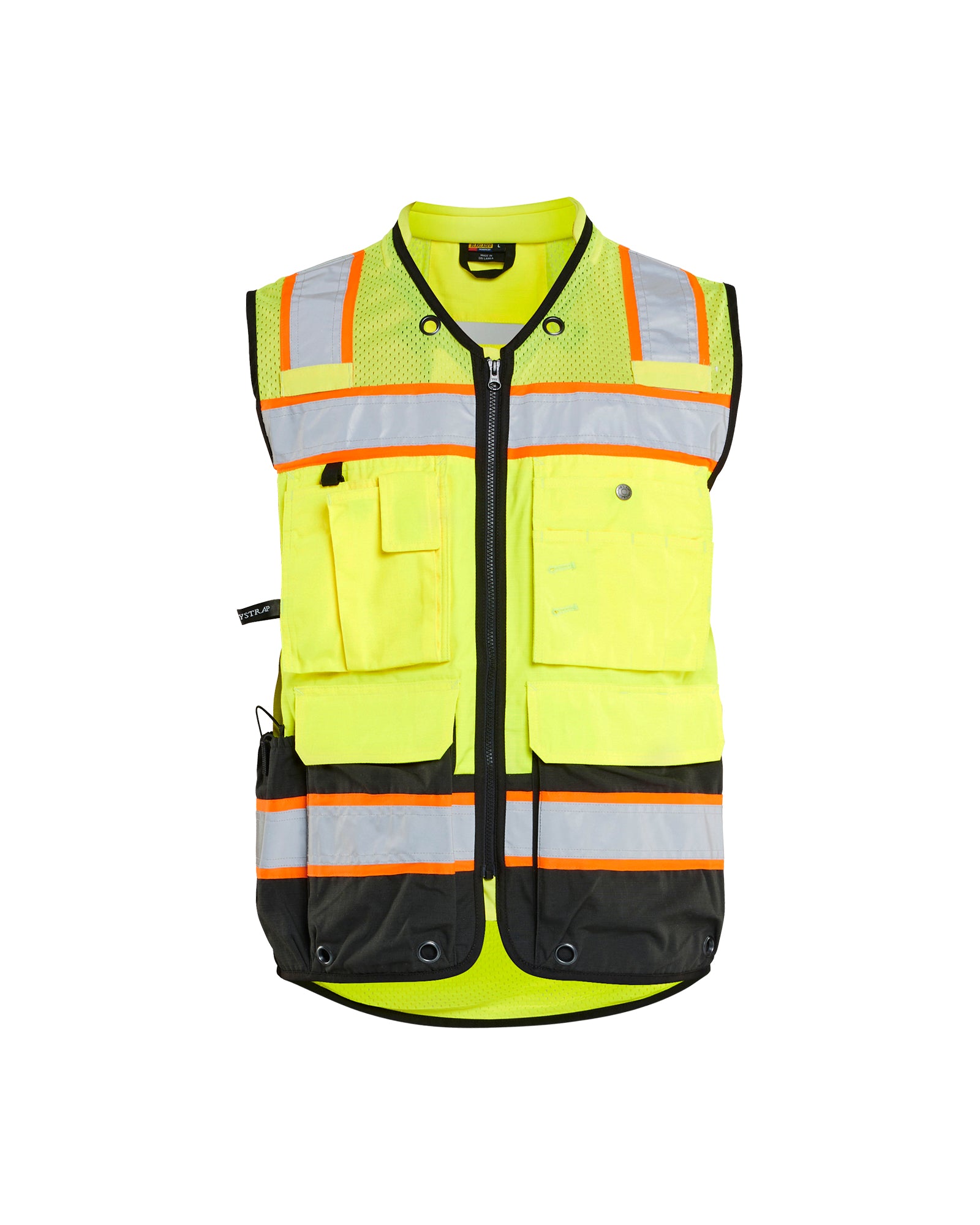 Hi-Vis Surveyor's Vest - Yellow Hi-viz/Black