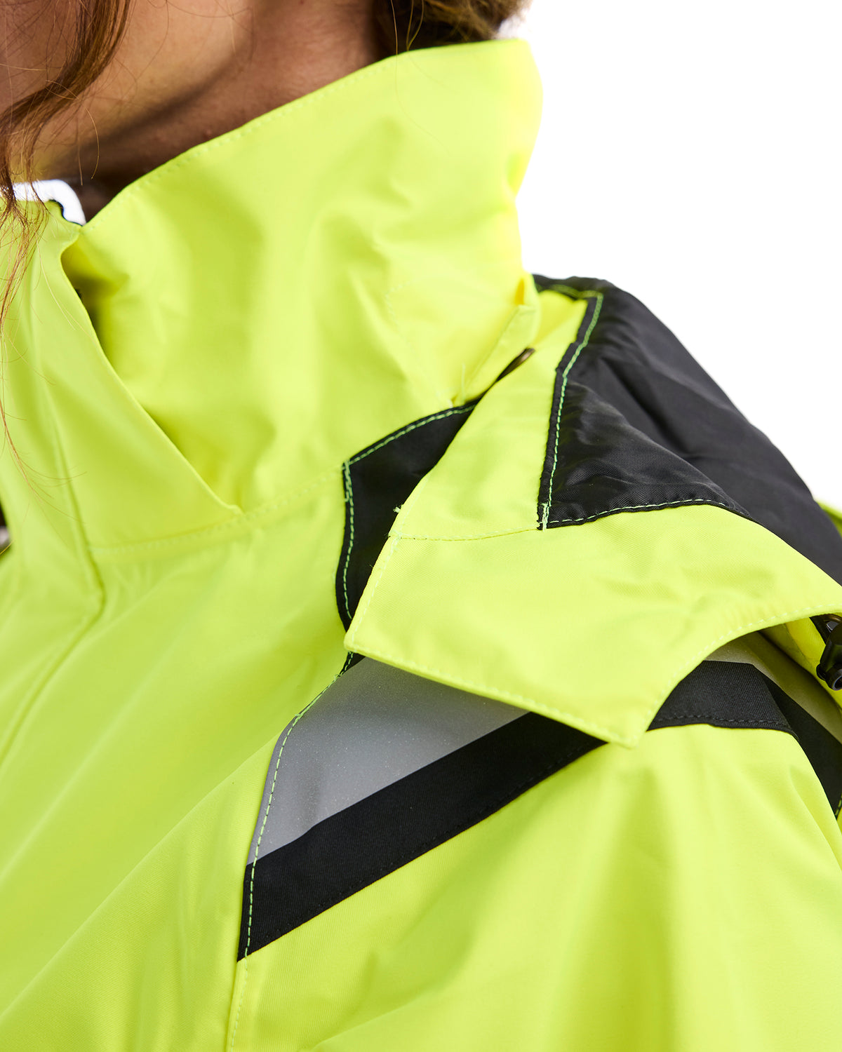 Women's Hi-Vis Premium Shell Jacket - Yellow Hi-viz/Black