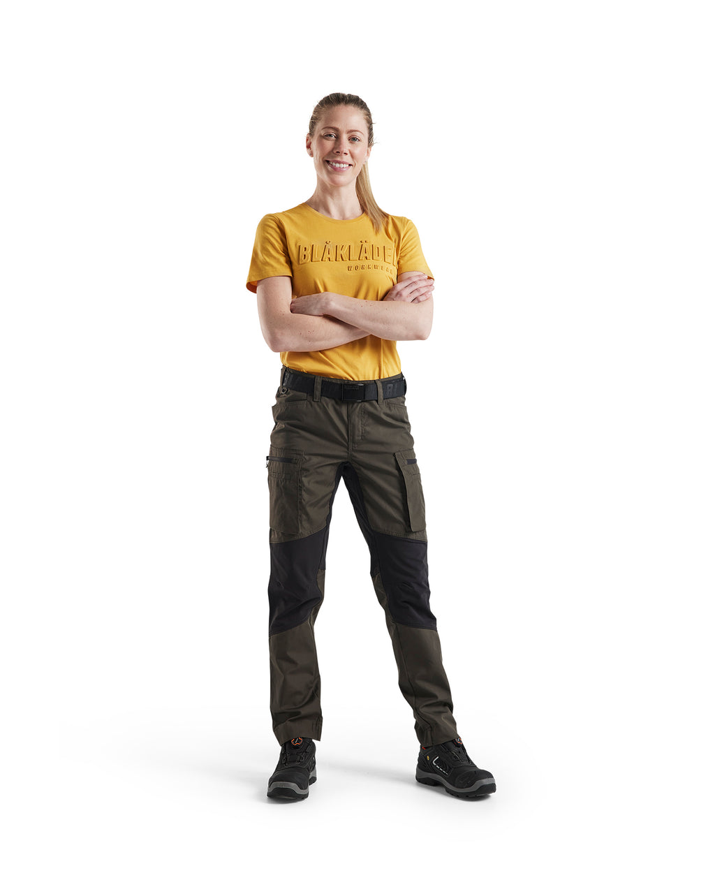WOMEN'S SERVICE STRETCH PANTS - Dark olive green /black