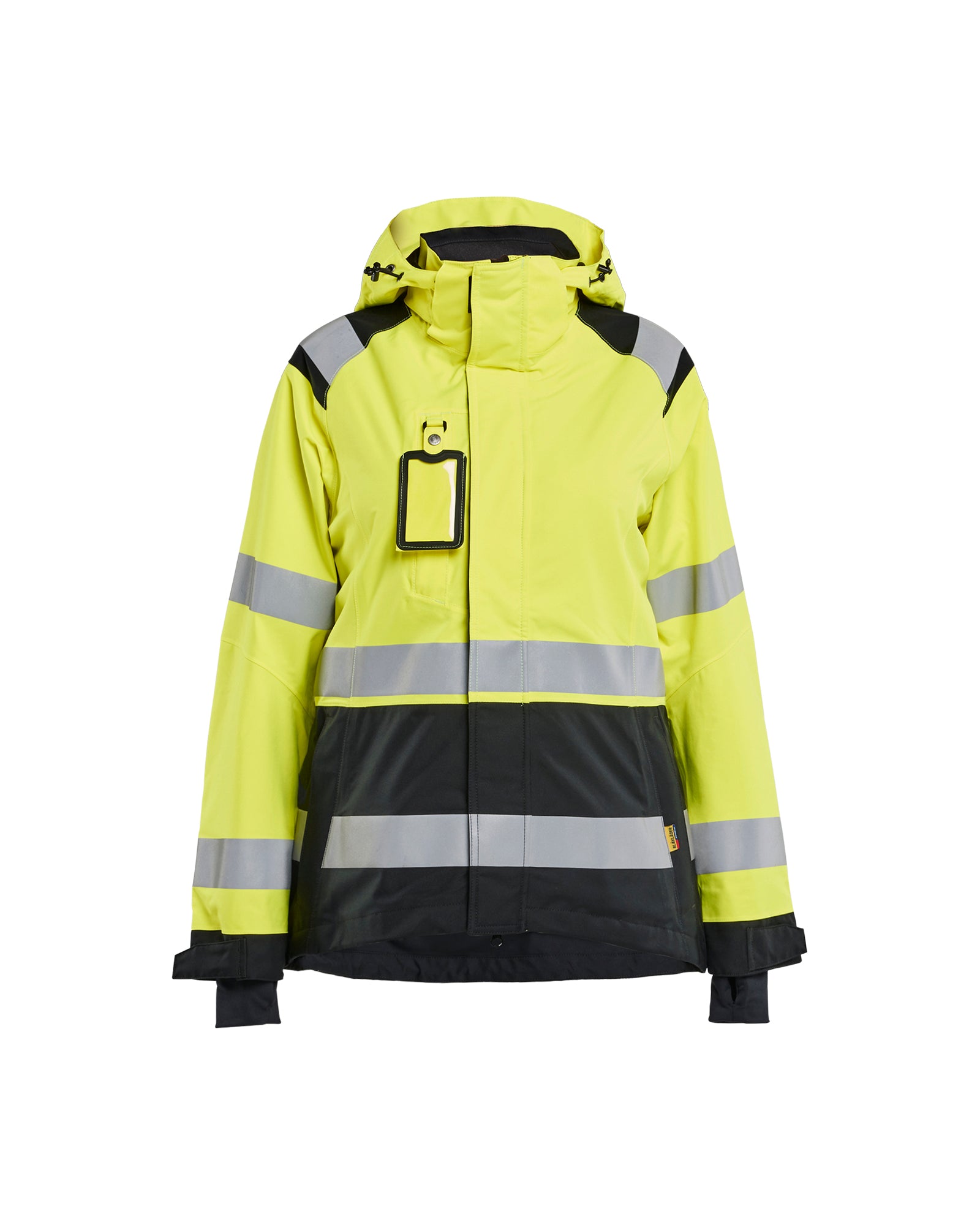 Women's Hi-Vis Shell Jacket - Yellow Hi-viz/Black