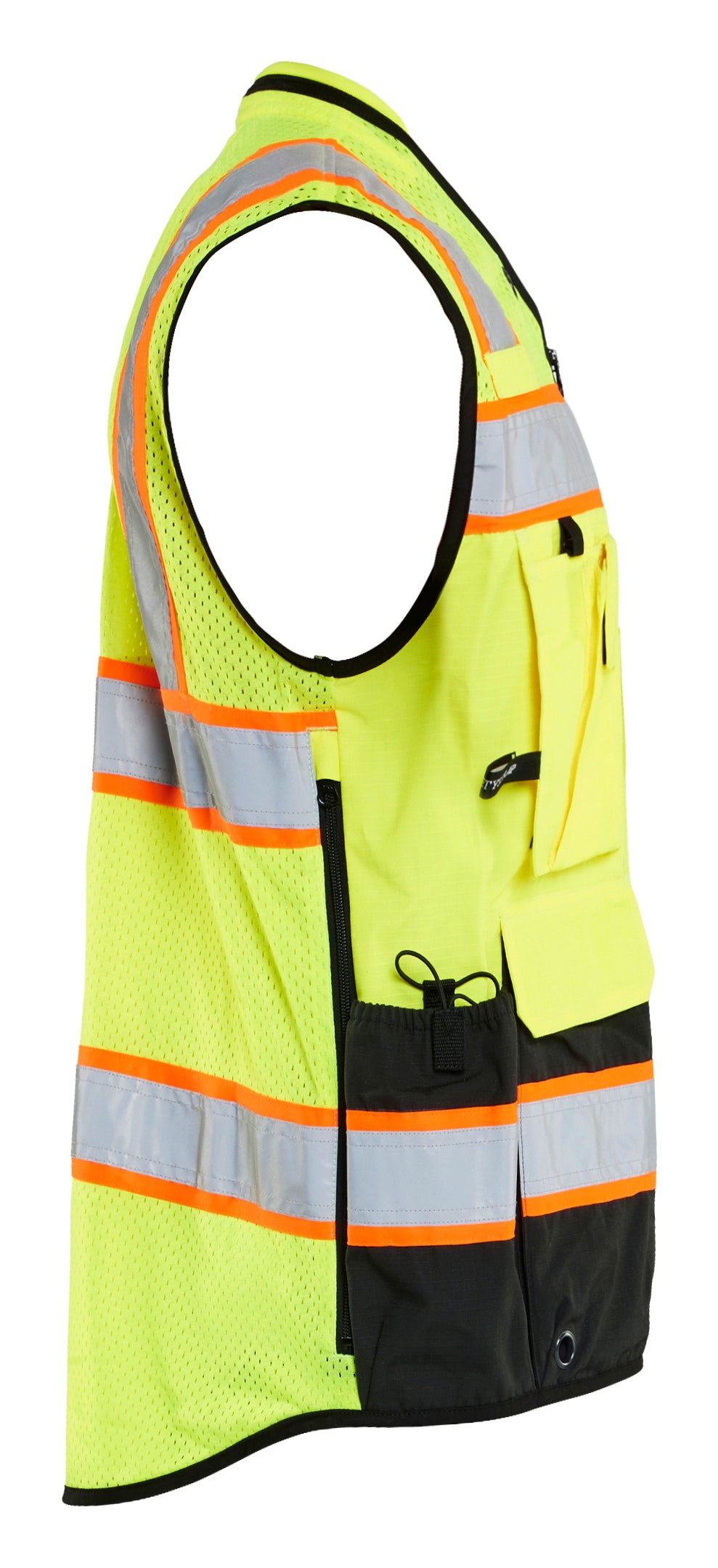 Hi-Vis Surveyor's Vest - Yellow Hi-viz/Black