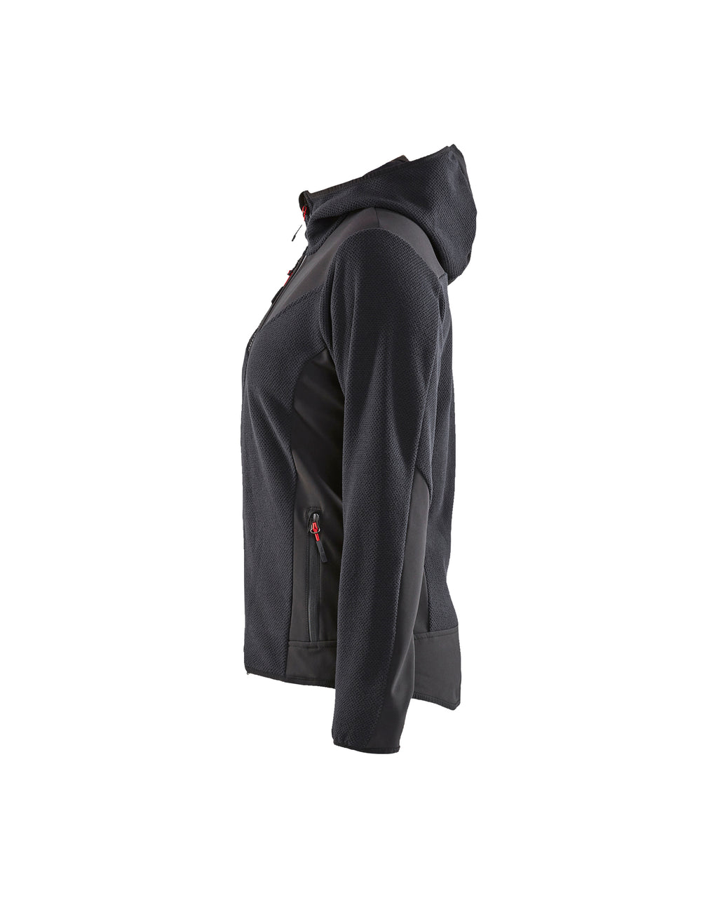 Women's Knitted Fleece Jacket - Dark grey/Black