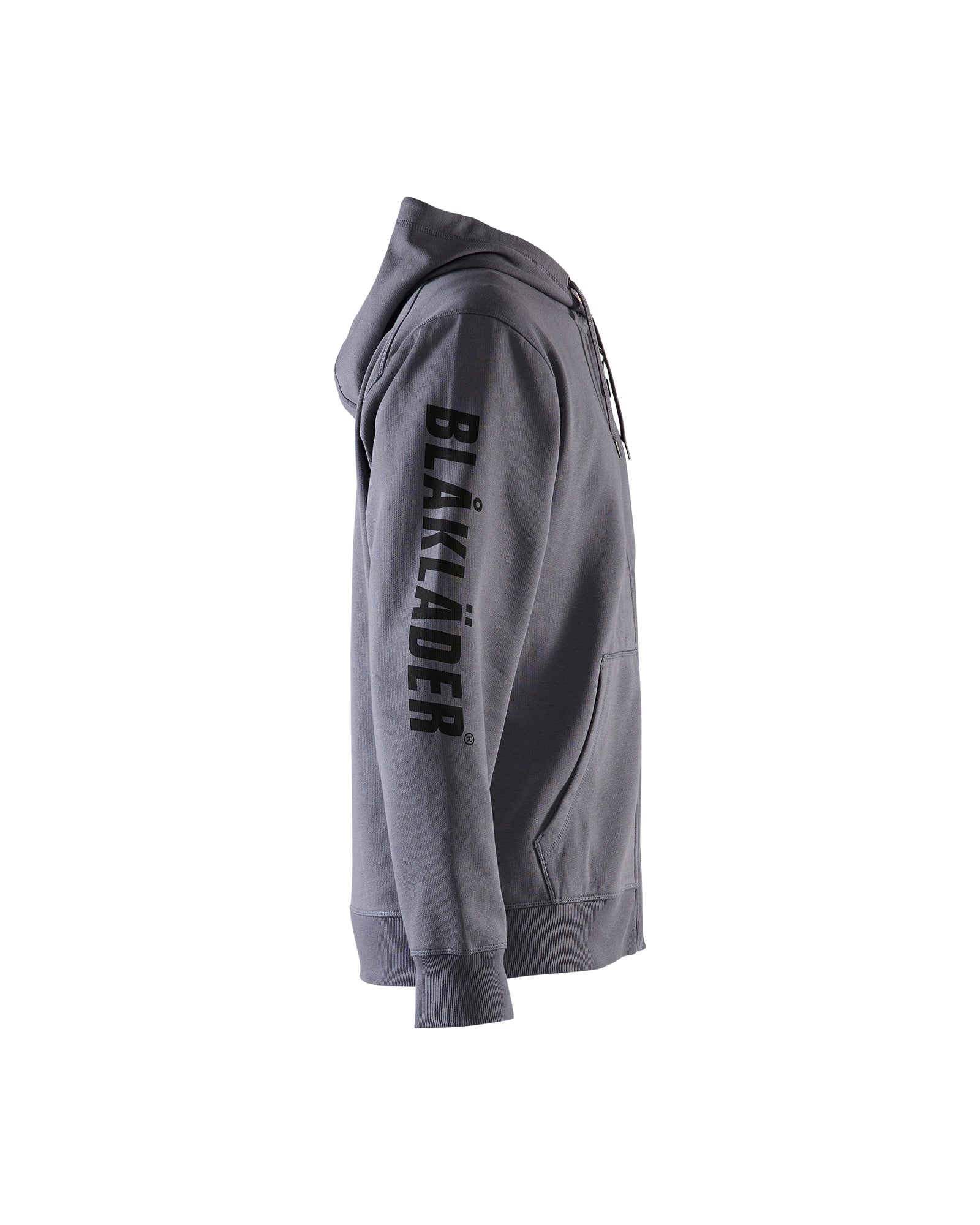 Branded Hooded Zip-up Sweatshirt - Grey