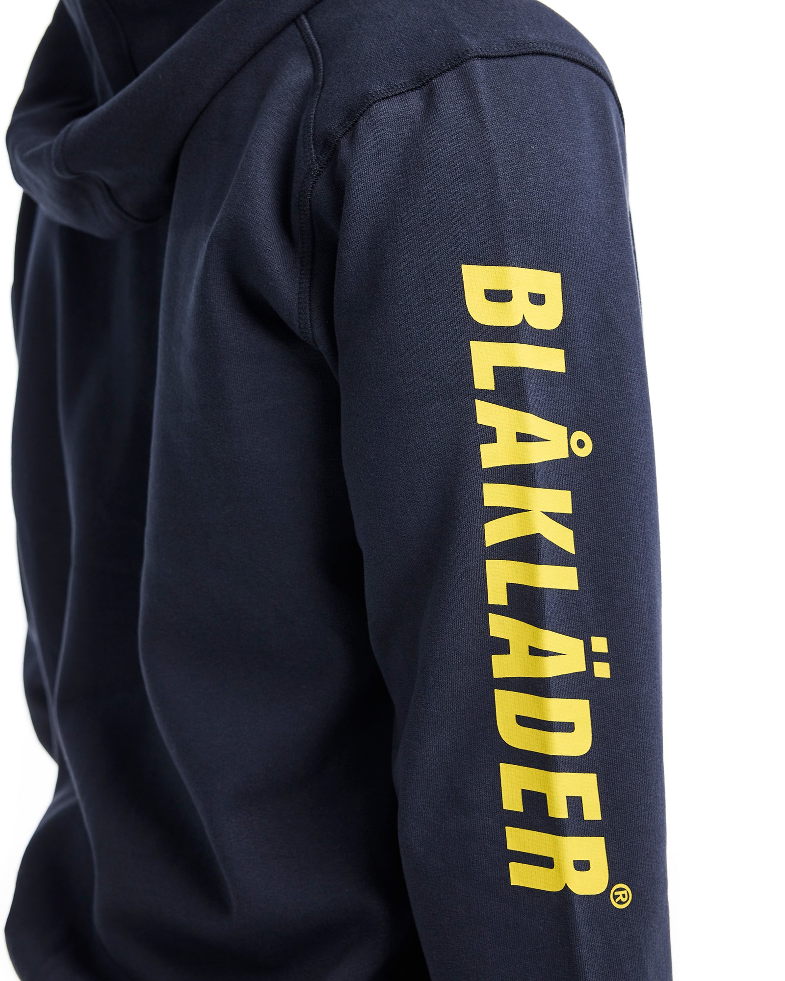 Branded Hooded Zip-up Sweatshirt - Dark navy blue