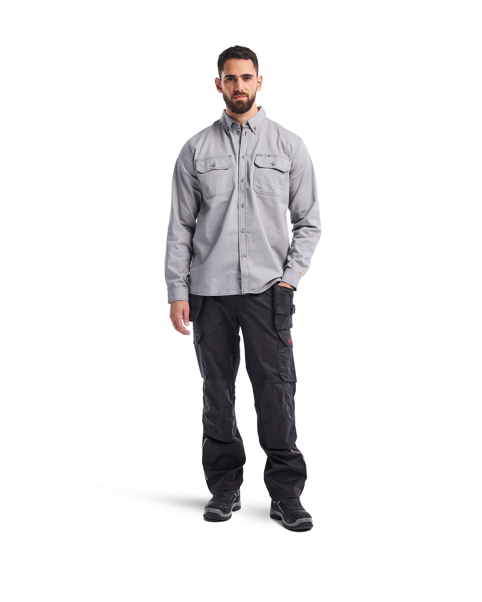 FR Button-Up Shirt - Light grey