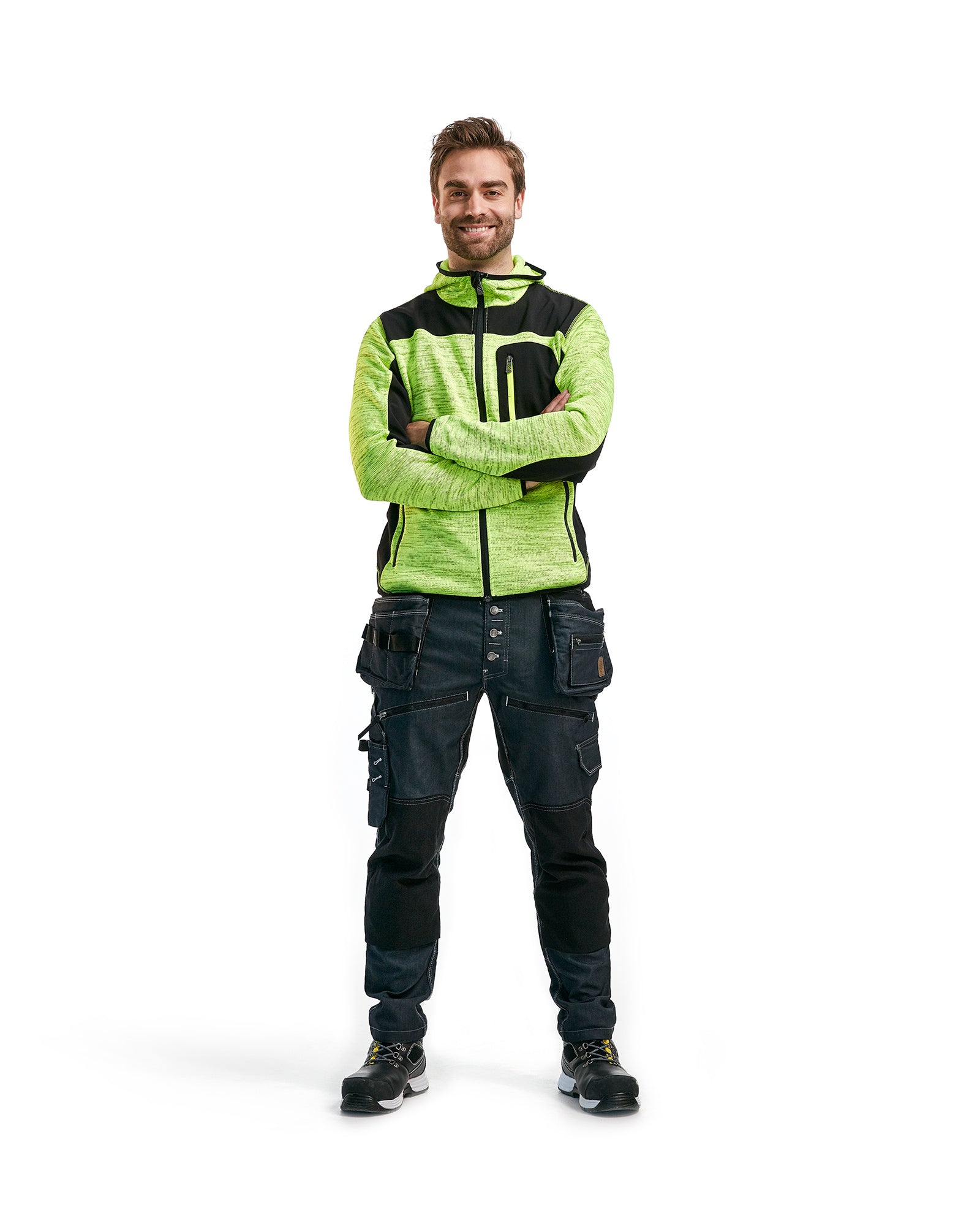 Knitted Jacket - Yellow Hi-viz/Black