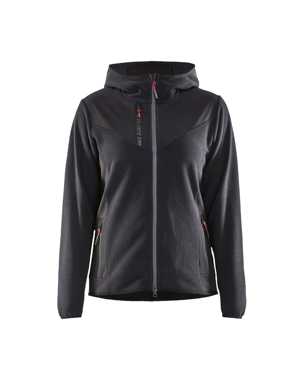 Women's Knitted Fleece Lined Jacket - Dark grey/Black