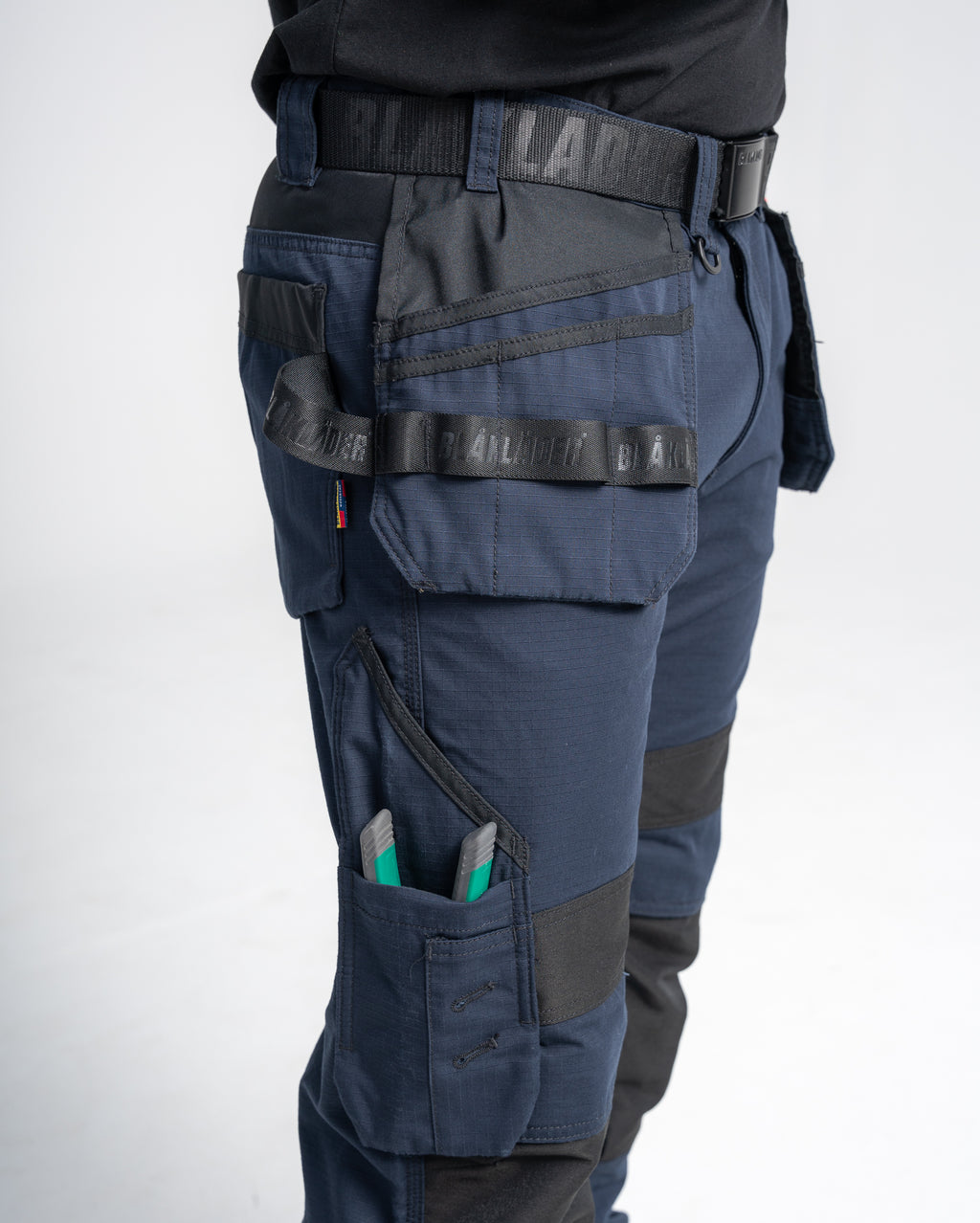 Ripstop Pants With Utility Pockets - Black