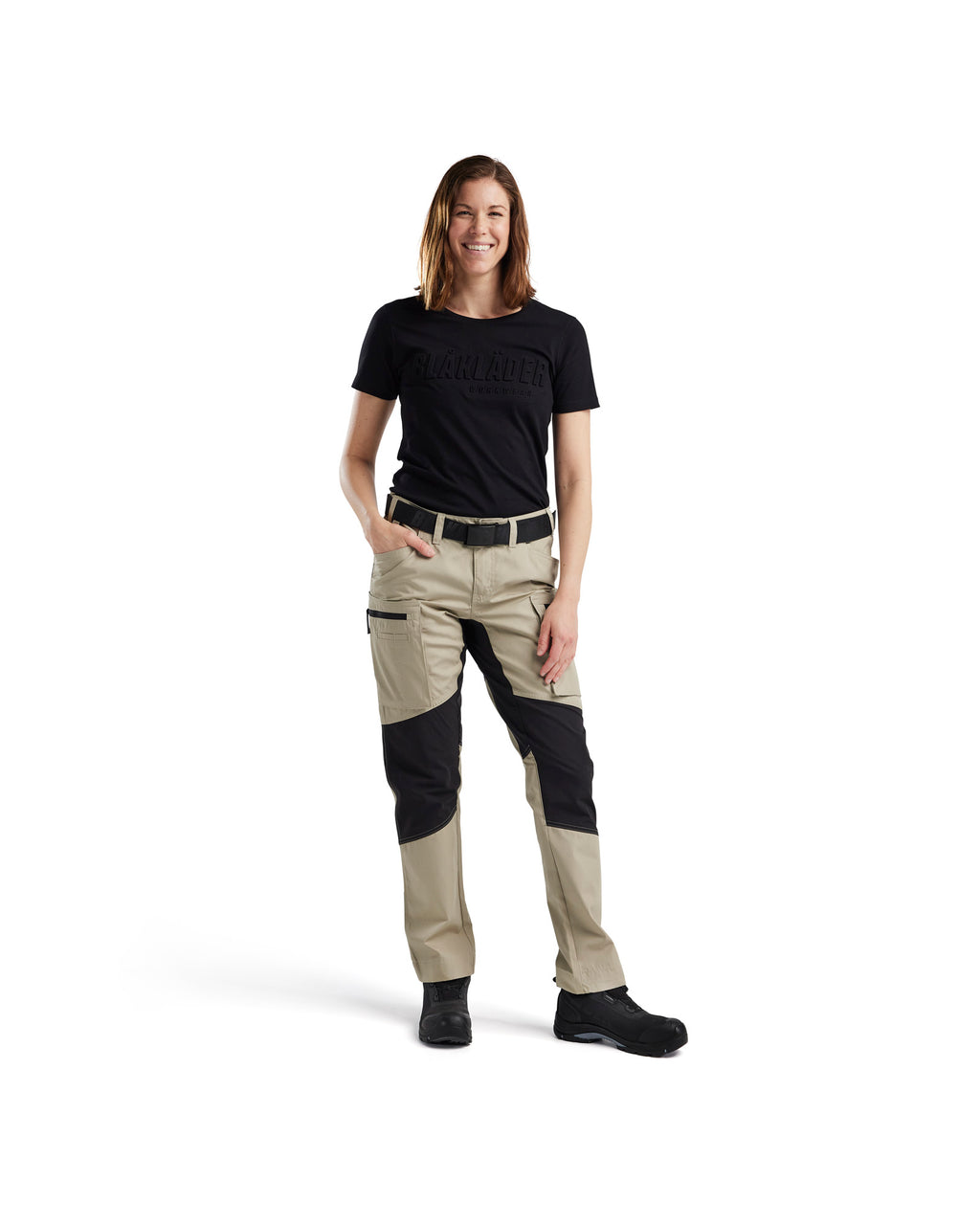 WOMEN'S SERVICE STRETCH PANTS - Stone/Black