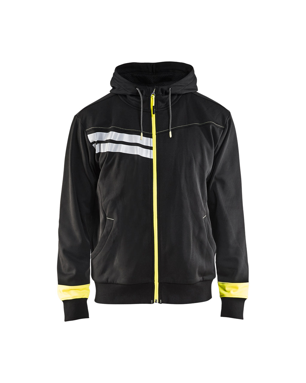 Visibility Full Zip Hoodie - Black/Yellow Hi-viz